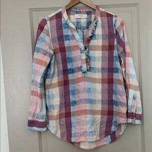 Isabella Sinclair Plaid Ruffle Shirt